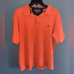 ⛵️Nautica Mens True Deck Polo•M•Orange